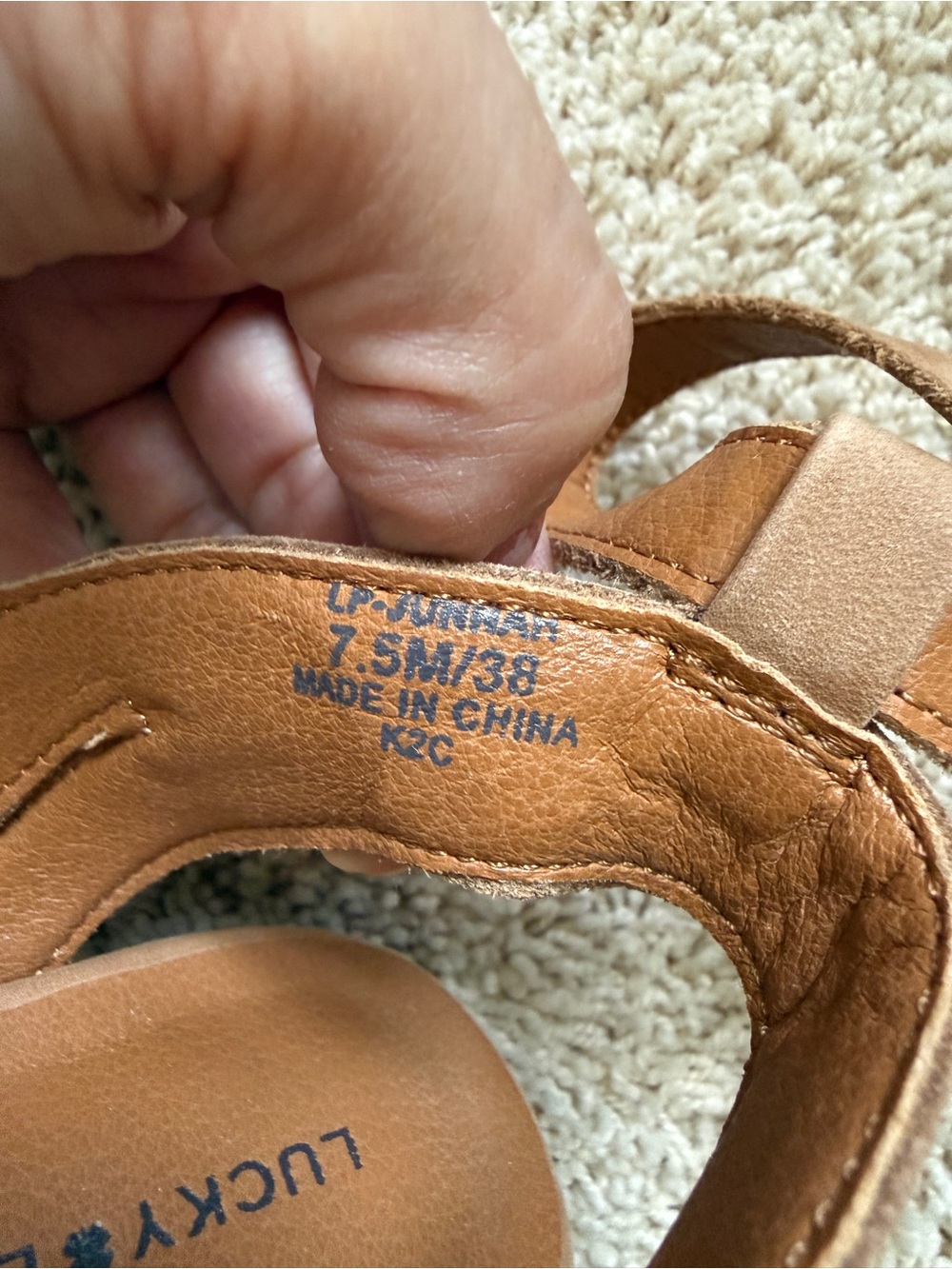 Lucky Brand Women's Beige/Tan Suede Strappy Heeled Sandals - Picture 6 of 7
